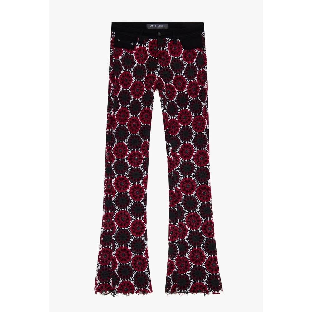 Valabasas "HONEYCOMB" Stacked flare jeans midnight mahogany size 40‎